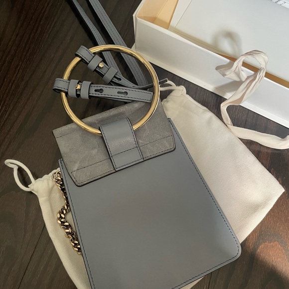 Chloe mini Faye bracelet bag. Color is a blue/grey - Picture 5 of 5